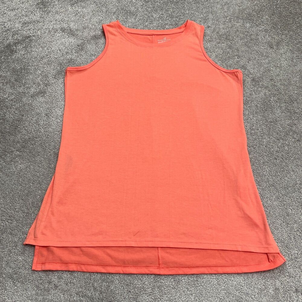 Bobbie Brooks Basic Tunic Tank Top Womnes Large Orange Sleeveless Side Slit